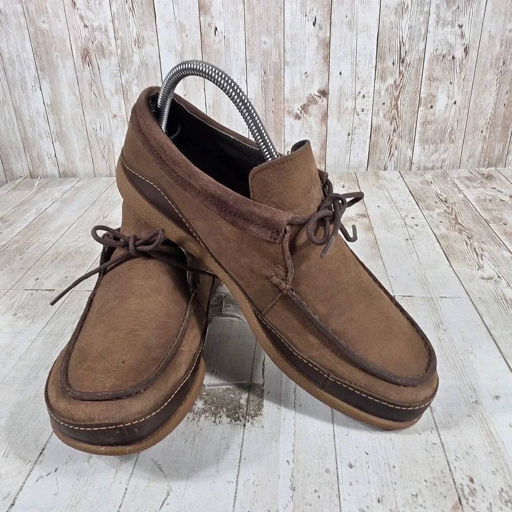 Chaco Pinecone Brown Leather Moc Toe Loafers Womens 8.5 J105846 Comfort Shoes
